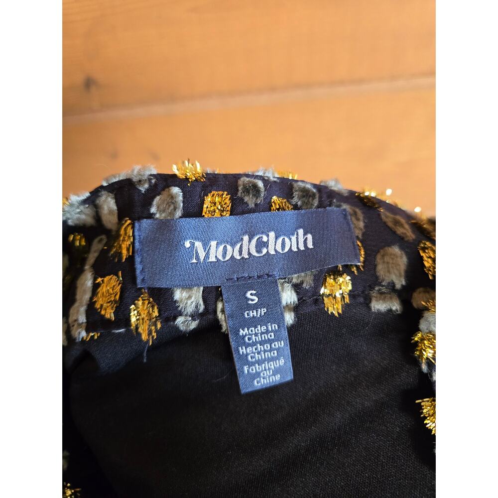 Modcloth Skirt Metallic Tinsel Sway This Way Holiday Y2K Dotted S Fairycore 90s - Picture 3 of 5